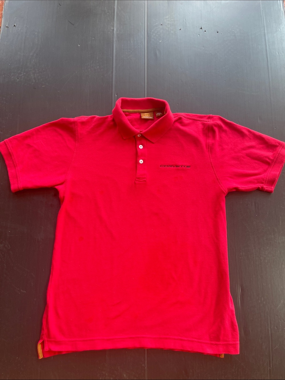 Men’s Red Polo Shirt with Corvette logo
Size Medium